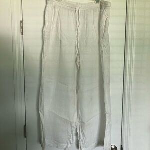 Haven Wide Leg White Linen Pants